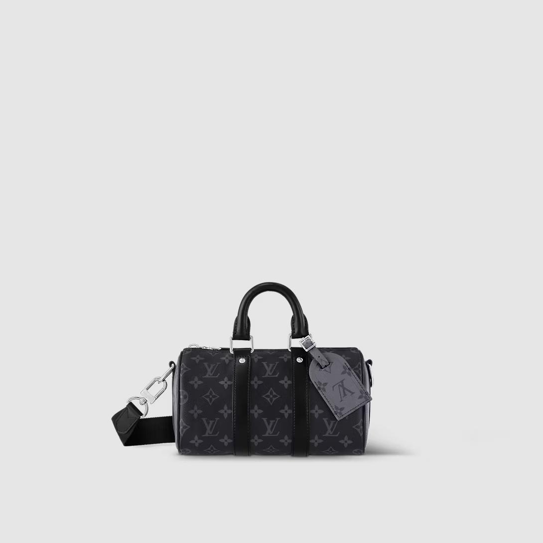 Túi Louis Vuitton Keepall Bandouliere 25 Monogram Eclipse Nam Đen